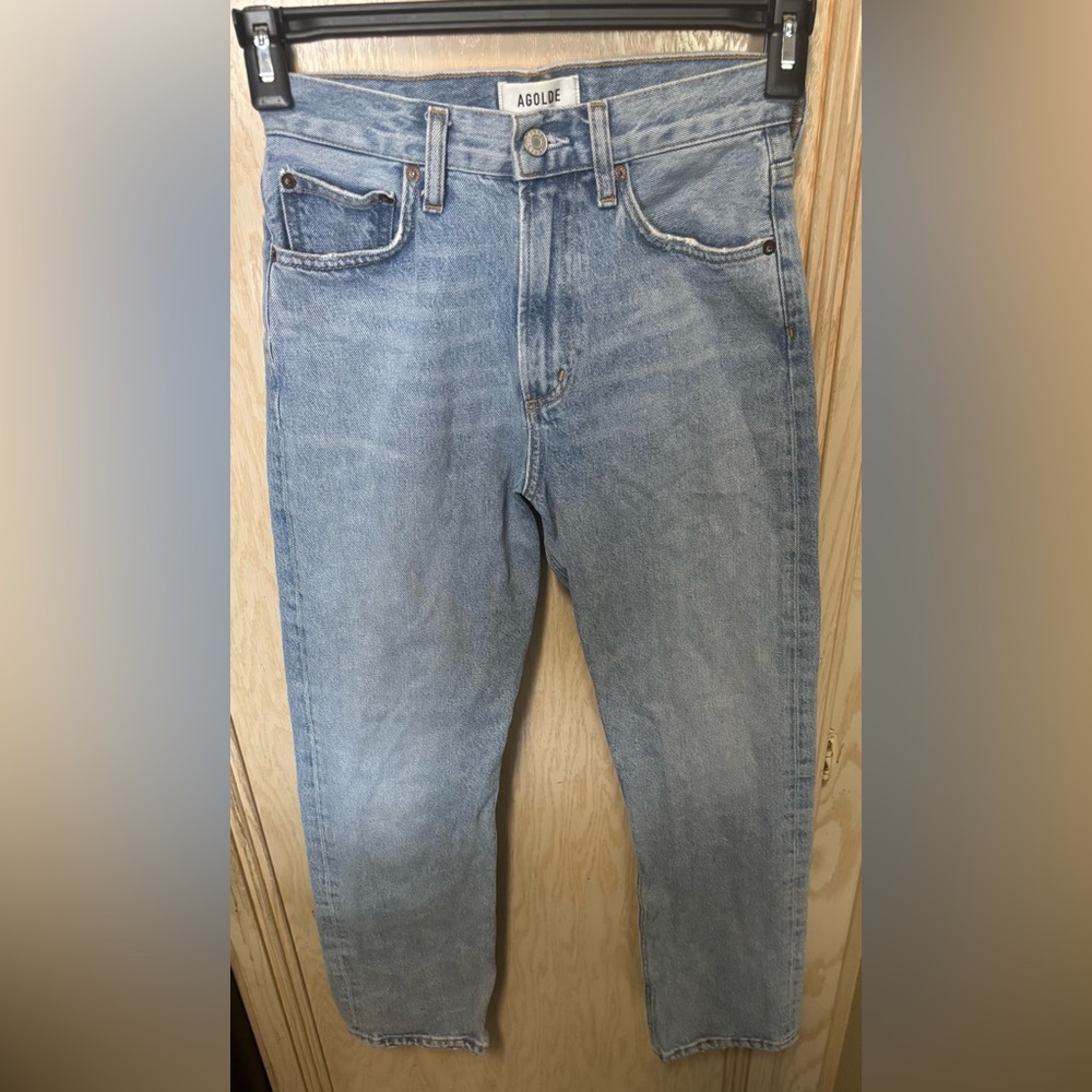 Agolde Women's Light Blue Straight Leg Mia Jeans Organic Cotton